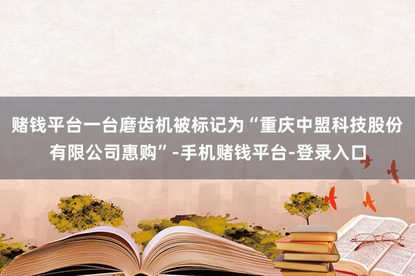 赌钱平台一台磨齿机被标记为“重庆中盟科技股份有限公司惠购”-手机赌钱平台-登录入口