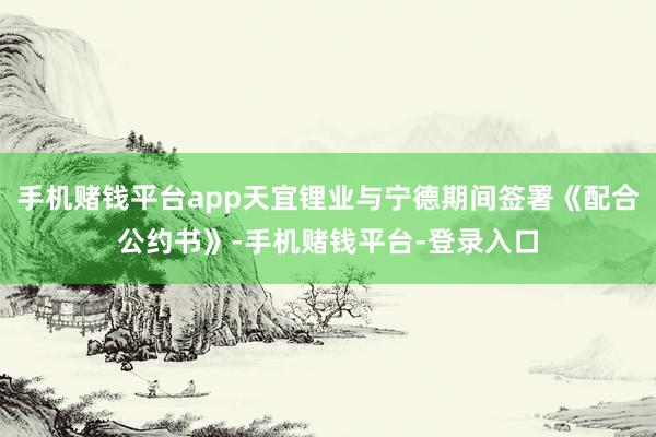 手机赌钱平台app天宜锂业与宁德期间签署《配合公约书》-手机赌钱平台-登录入口