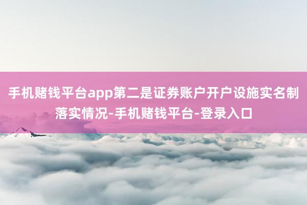 手机赌钱平台app第二是证券账户开户设施实名制落实情况-手机赌钱平台-登录入口