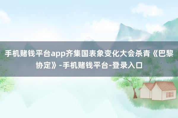 手机赌钱平台app齐集国表象变化大会杀青《巴黎协定》-手机赌钱平台-登录入口